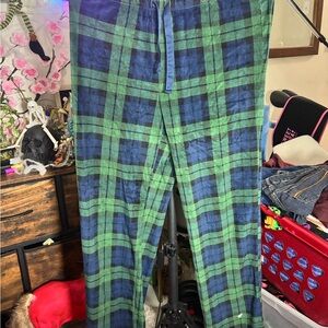 Stars Above Green and Blue Plaid Men's Joggers